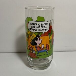 Vintage McDonald’s camp snoopy glass Lucy from Peanuts 6” tall